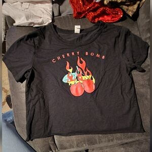 Cherry Bomb Cropped Graphic Tee Sz.L
